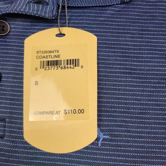 Tommy Bahama Men's Coastline Pinstripe Small‎  Polo Shirt MSRP $110.00 NWT - Picture 9 of 9